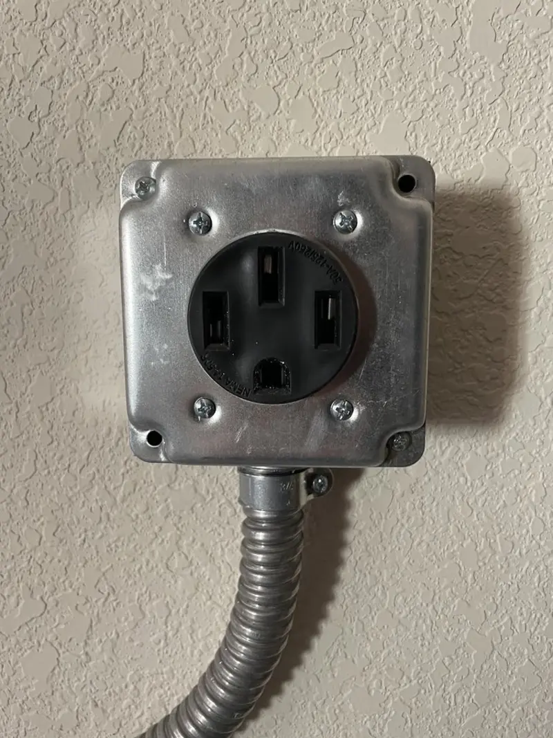 NEMA 14-50 outlet installed for Smart Home Electrical in Wolf Trap